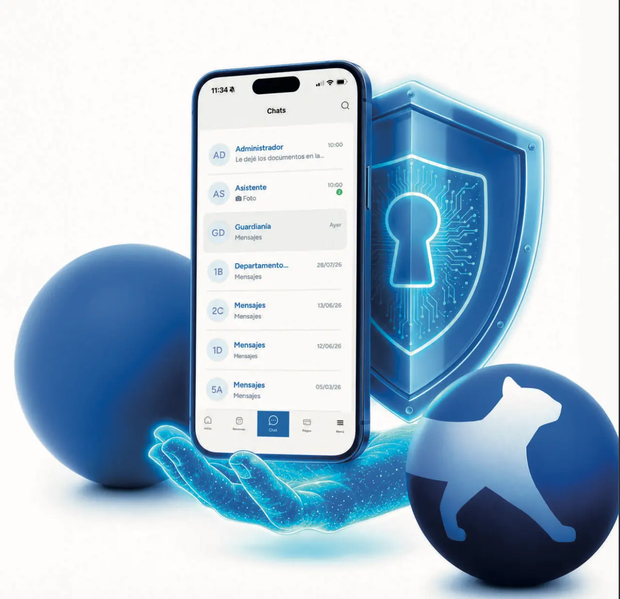 App de Habitanto con chats seguros